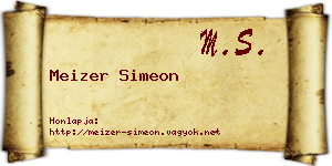 Meizer Simeon névjegykártya